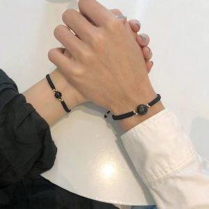 Mens/Womens Bracelets | Obsidian Braided Couple Bracelet Bracelets Bracelets