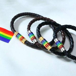 Mens/Womens Bracelets | Rainbow LGBTQ Pride Leather Bracelet Bracelets Bracelets