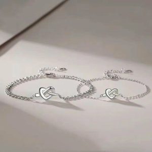 Mens/Womens Bracelets | Silver Heart Knot Couple Bracelet Bracelets Bracelets