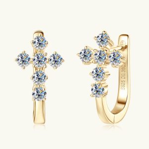 Mens/Womens Earrings | Cross Moissanite U-Shaped Earrings Earrings Earrings