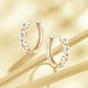 Mens/Womens Earrings | Moissanite Daisy Hoop Wedding Earrings Earrings Earrings