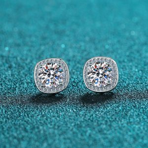 Mens/Womens Earrings | Moissanite Halo Stud Wedding Earrings Earrings Earrings