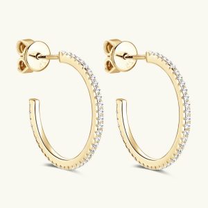 Mens/Womens Earrings | Moissanite Pave Hoop Earrings Earrings Earrings