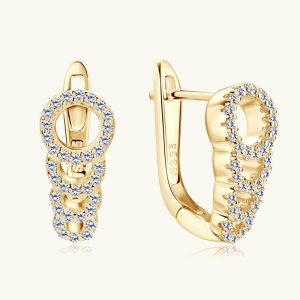 Mens/Womens Earrings | Moissanite Pave Round Hoop Earrings Earrings Earrings