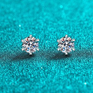 Mens/Womens Earrings | Six-Prong Moissanite Stud Earrings Earrings Earrings