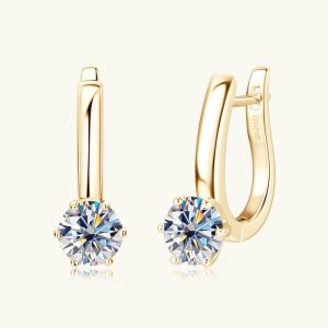 Mens/Womens Earrings | Six-Prong Moissanite U-Shaped Earrings Earrings Earrings