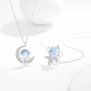 Mens/Womens Necklaces & Pendants | Astronaut Moon Star Couple Necklace Jewelry Mens