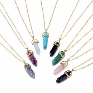 Mens/Womens Necklaces & Pendants | Crystal Raw Stone Healing Necklace Jewelry Mens