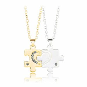 Mens/Womens Necklaces & Pendants | Heart Puzzle Couple Necklace Jewelry Mens