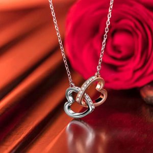 Mens/Womens Necklaces & Pendants | Interlocking Heart Pendant Necklace Jewelry Mens