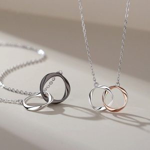 Mens/Womens Necklaces & Pendants | Interlocking Mobius Ring Couple Necklace Jewelry Mens