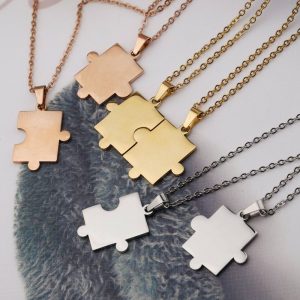 Mens/Womens Necklaces & Pendants | Puzzle Pendant Couple Necklace Jewelry Mens