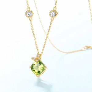 Mens/Womens Necklaces & Pendants | Solid 14k Gold Peridot Butterfly Necklace Jewelry Mens