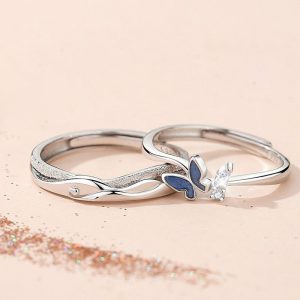 Mens/Womens Rings | Butterfly Ocean Matching Couple Ring Jewelry Mens