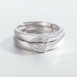 Mens/Womens Rings | Heart Couple Matching Promise Ring Jewelry Mens