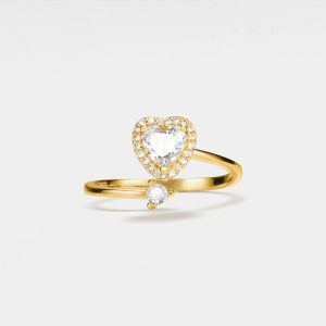 Mens/Womens Rings | Heart Stone Fidget Spinner Ring Jewelry Mens