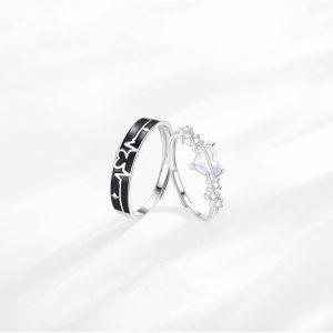 Mens/Womens Rings | Heartbeat Heart Couple Ring Jewelry Mens