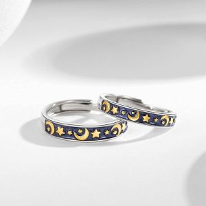 Mens/Womens Rings | Moon Star Boho Couple Matching Ring Jewelry Mens