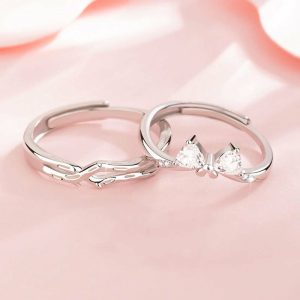 Mens/Womens Rings | Silver Bow Couple Ring Jewelry Mens