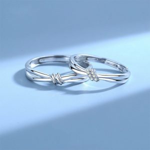 Mens/Womens Rings | Silver Knot Matching Couple Band Ring Jewelry Mens