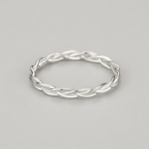 Mens/Womens Rings | Silver Twist Braided Stackable Ring Jewelry Mens