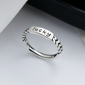 Mens/Womens Rings | Vintage Silver Lucky Twist Ring Jewelry Mens