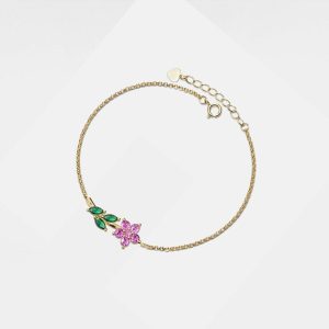 Womens Anklets | Color Gemstone Flower Charm Anklet Anklets Anklets