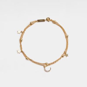 Womens Anklets | Moon Star Charm Double Chain Anklet Anklets Anklets