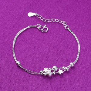 Womens Anklets | Silver Star Charm Double Chain Anklet Anklets Anklets