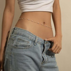 Womens Belly Chains | Dainty Beaded Pearl Waist Belly Chain Belly Chains Belly Chains