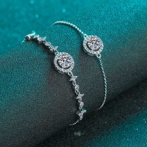 Womens Bracelets | Moissanite Halo Star Wedding Bracelet Bracelets Bracelets