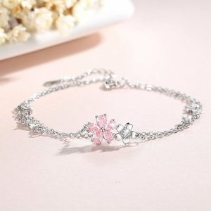 Womens Bracelets | Pink Cherry Blossom Charm Bracelet Bracelets Bracelets