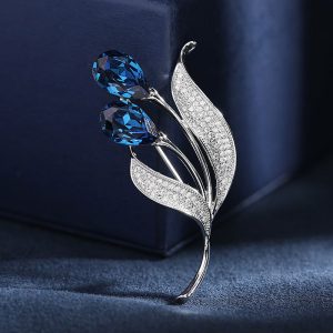 Womens Brooches | Blue Tulip Flower Wedding Brooch Brooches Brooches