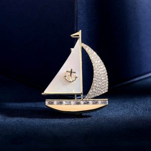 Womens Brooches | Sailboat Mother of Pearl Wedding Brooch Brooches Brooches