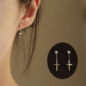 Womens Earrings | Dainty Cross Dangle Drop Earrings Earrings Earrings