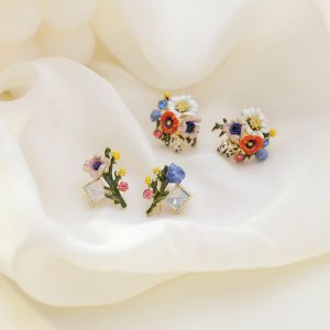 Womens Earrings | Dainty Flower Enamel Earrings Earrings Earrings