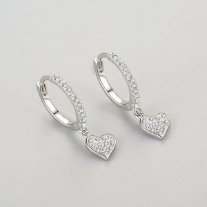 Womens Earrings | Heart Drop Wedding Hoop Earrings Earrings Earrings