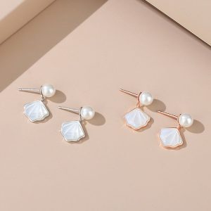 Womens Earrings | Pearl Seashell Stud Earrings Earrings Earrings