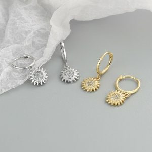 Womens Earrings | Sunflower Dangle Drop Hoop Earrings Earrings Earrings