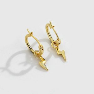 Womens Earrings | Thunderbolt Dangle Drop Hoop Earrings Earrings Earrings