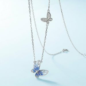 Womens Necklaces & Pendants | Blue Enamel Butterfly Necklace Jewelry Necklaces & Pendants