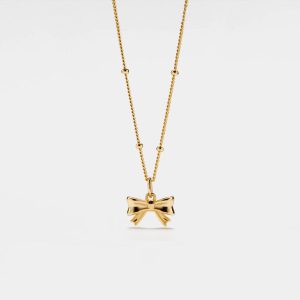 Womens Necklaces & Pendants | Bow Tie Charm Layering Necklace Jewelry Necklaces & Pendants