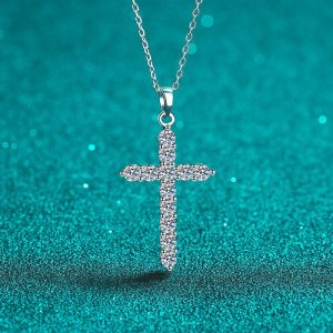 Womens Necklaces & Pendants | Moissanite Cross Pendant Necklace Jewelry Necklaces & Pendants