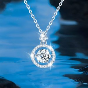 Womens Necklaces & Pendants | Moissanite Dancing Stone Circle Necklace Jewelry Necklaces & Pendants