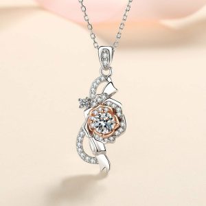 Womens Necklaces & Pendants | Moissanite Rose Flower Wedding Necklace Jewelry Necklaces & Pendants