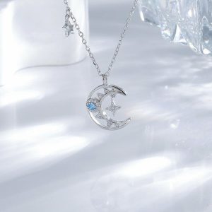 Womens Necklaces & Pendants | Silver Moon Star Pendant Necklace Jewelry Necklaces & Pendants