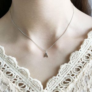 Womens Necklaces & Pendants | Tiny Sterling Silver Initial Letter Necklace Jewelry Necklaces & Pendants