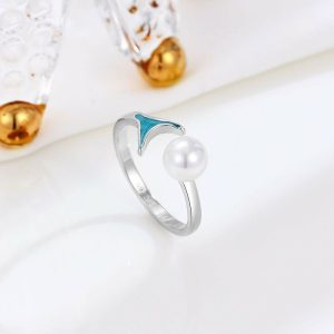 Womens Rings | Blue Fish Tail Pearl Ring Jewelry Rings