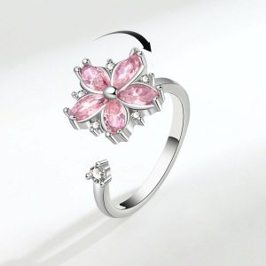 Womens Rings | Cherry Blossom Fidget Spinner Ring Jewelry Rings