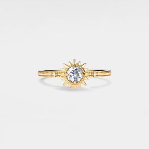 Womens Rings | Dainty Gold Sun Band Ring Jewelry Rings